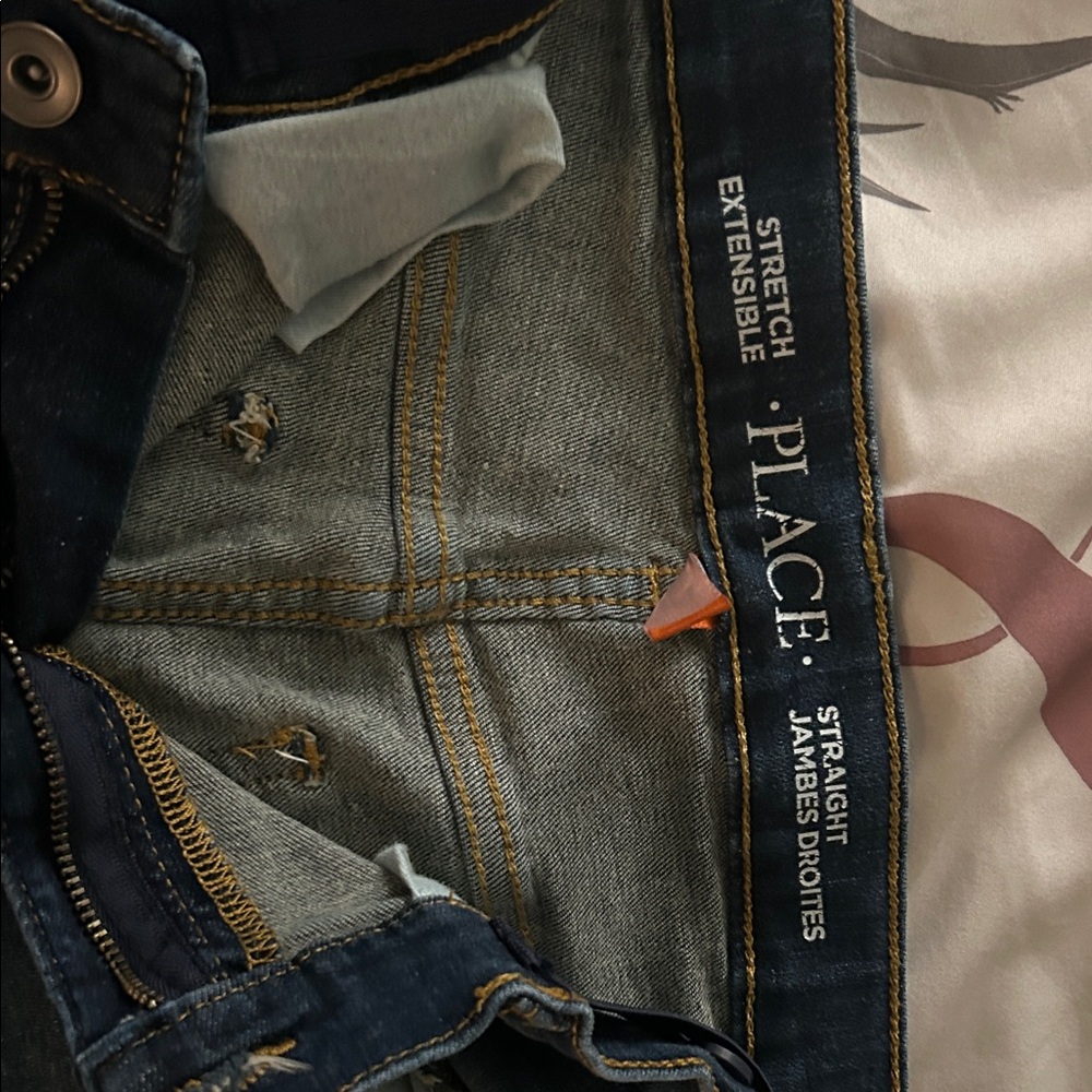 PLACE Men's Dark Blue Straight Jeans